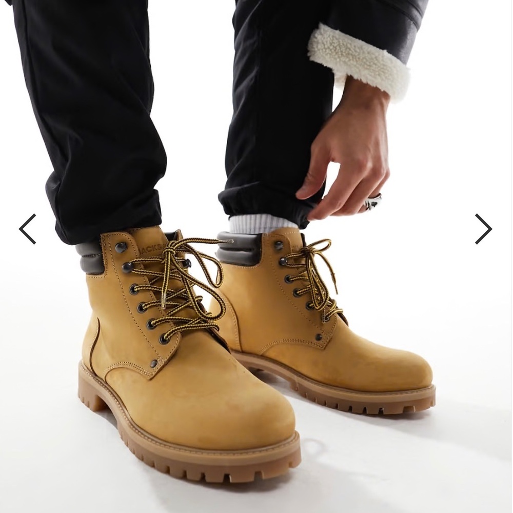 Jack & Jones Men's Stoke Nubuck Hiker Boot Tan Size 11 (44) Never Worn!!